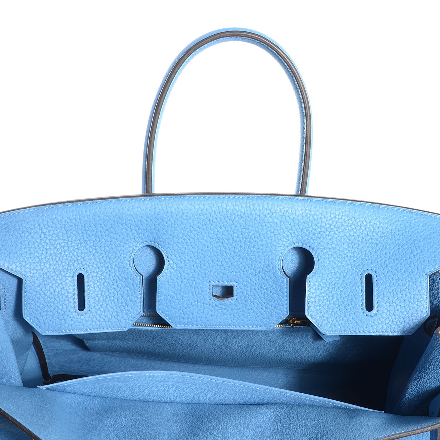Hermes Taurillon Clemence Birkin 35 Bleu Paradis 18 of 26