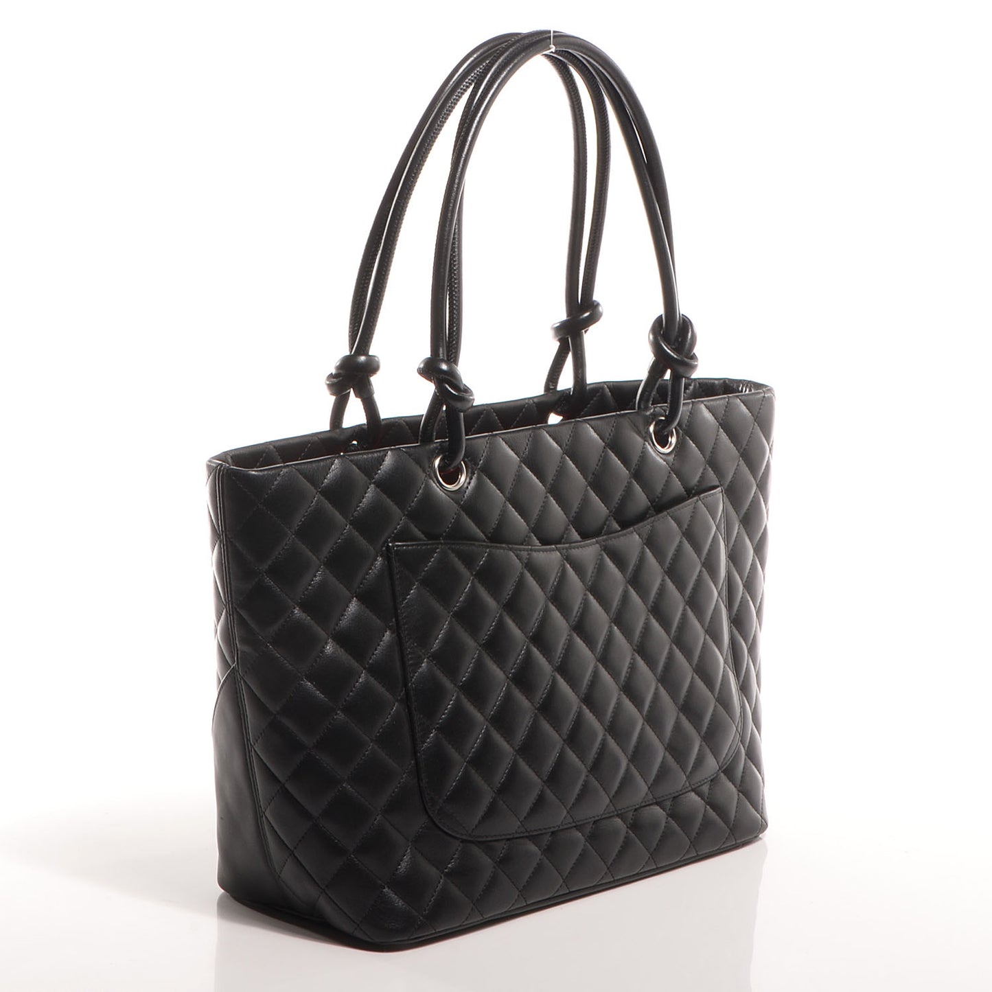 Calfskin Quilted Large Cambon Tote Black