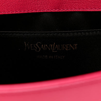 Saint Laurent Calfskin Monogram Large Belle De Jour Clutch Lipstick Fuchsia 6 of 6