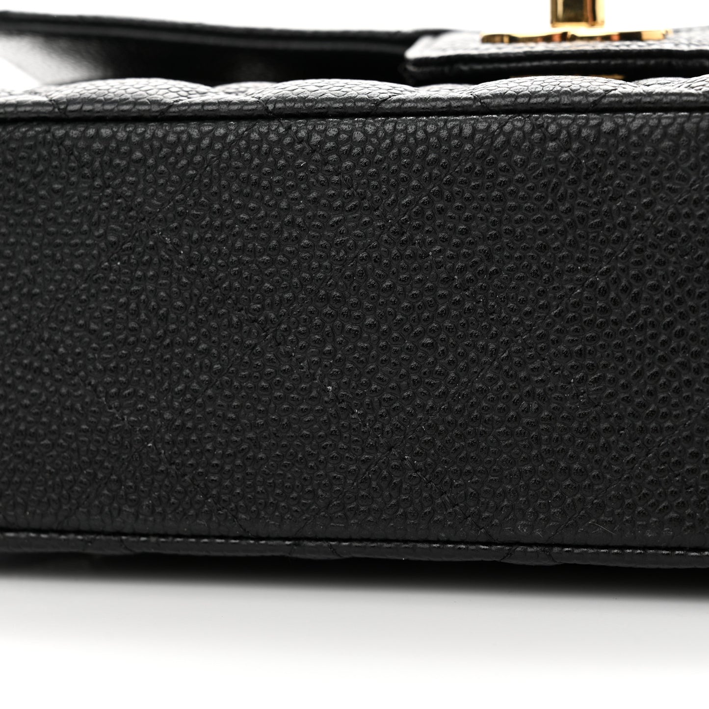 Caviar Quilted Small Double Flap Black