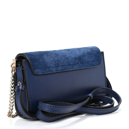 Chloe Suede Calfskin Mini Faye Shoulder Bag Majesty Blue 3 of 9