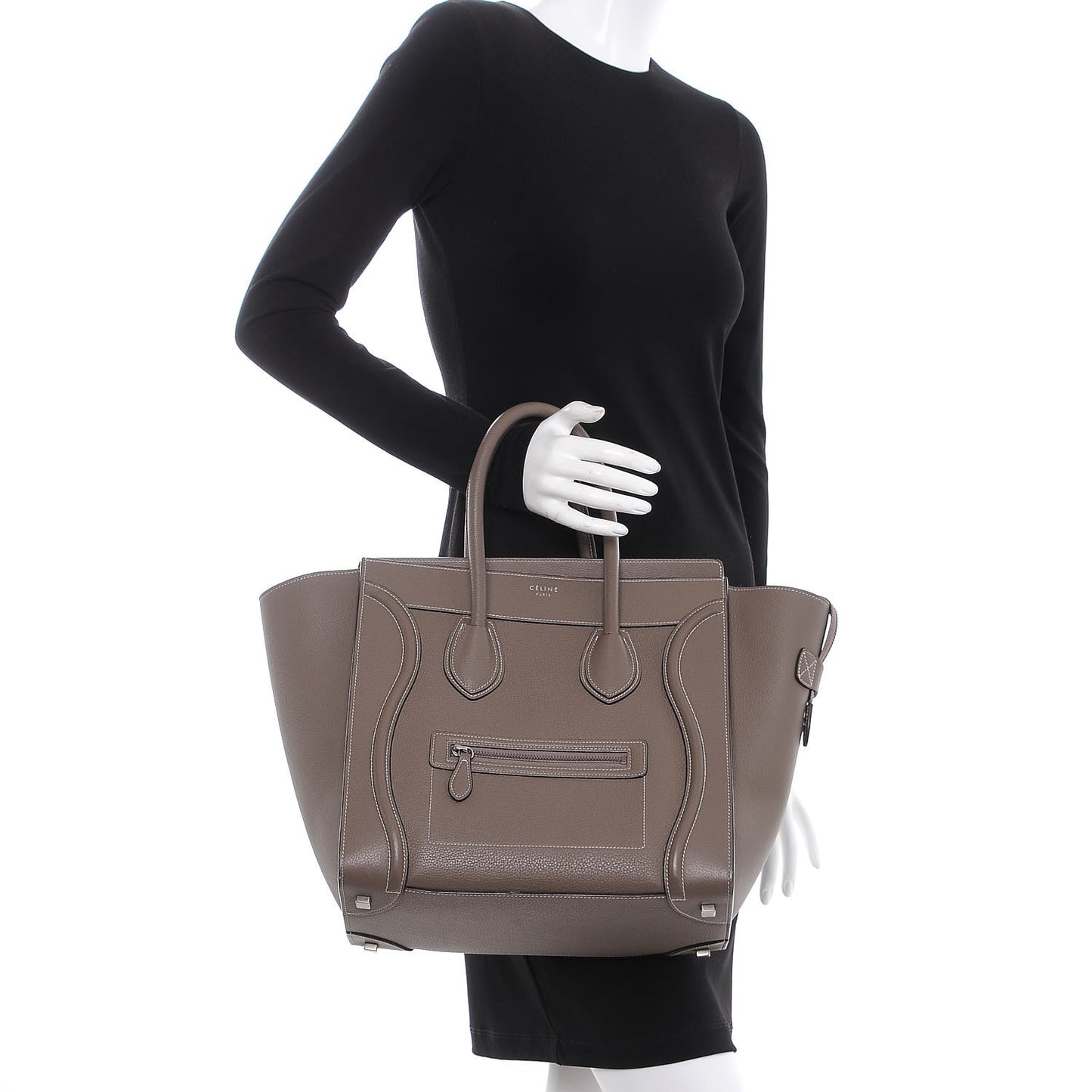Drummed Calfskin Mini Luggage Souris