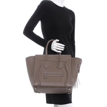 Celine Drummed Calfskin Mini Luggage Souris 2 of 6