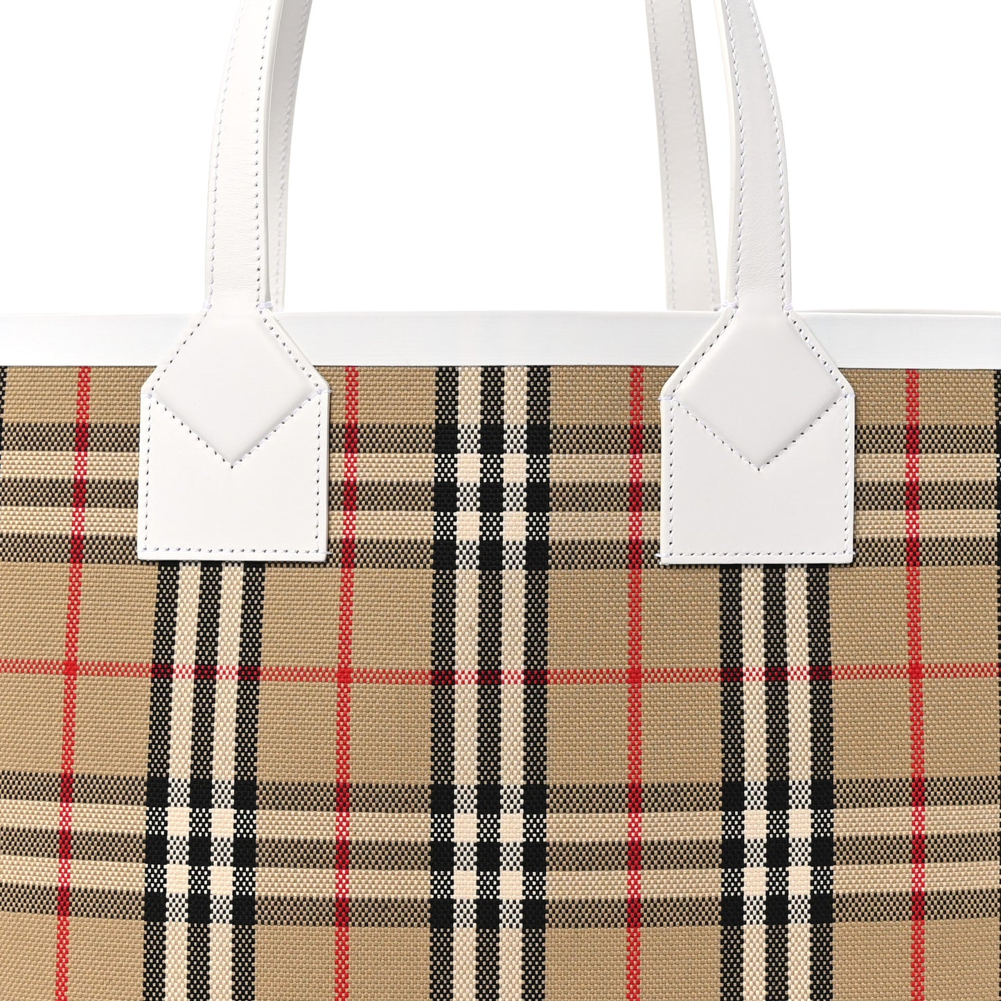 Cotton Vintage Check Medium London Tote Bag White