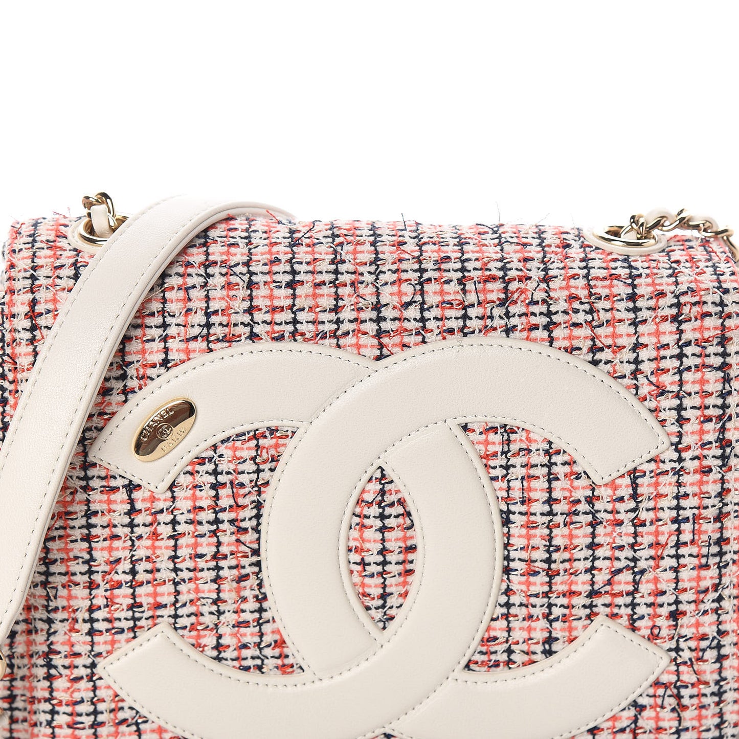 Tweed Lambskin Timeless Flap White