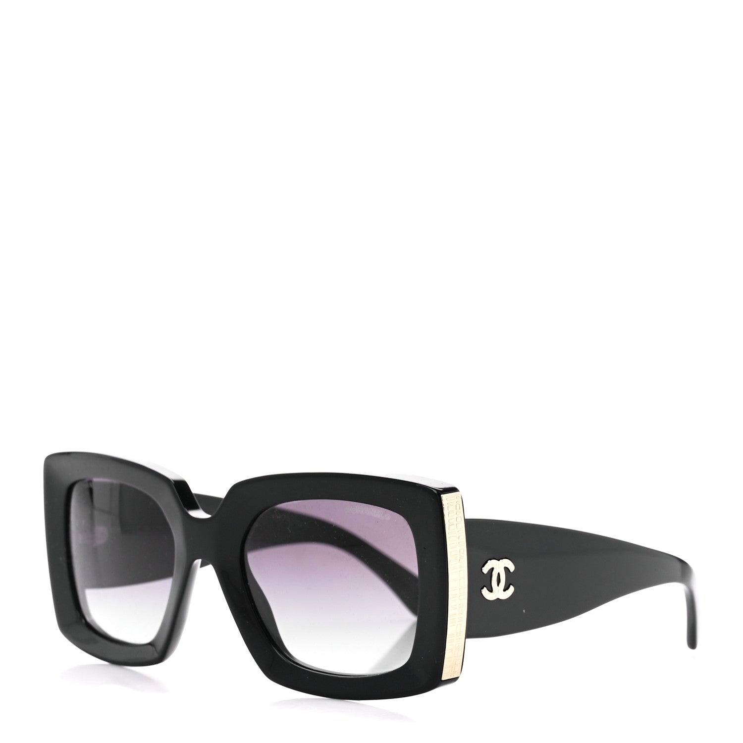 Chanel Acetate Rectangle Sunglasses 5435 Black 1 of 8