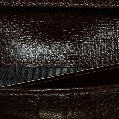 Gucci Monogram Calfskin Ladies Web Continental Wallet Beige Ebony Cocoa 7 of 7