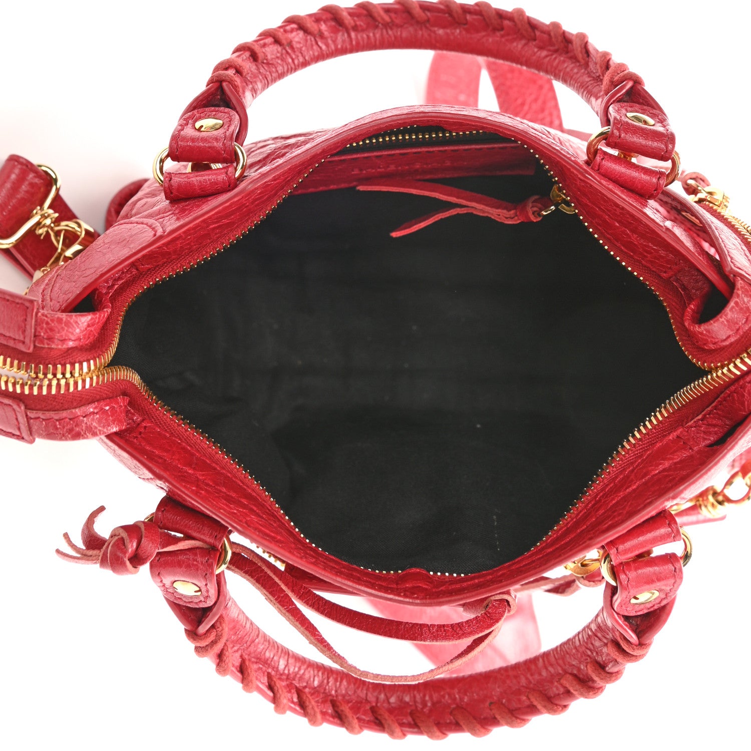 Balenciaga Agneau Classic Gold Hardware Mini City Red Lipstick 4 of 7
