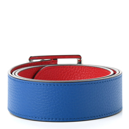 Louis Vuitton Taurillon 40mm Logo Reversible Belt 100 40 Blue Red 2 of 4