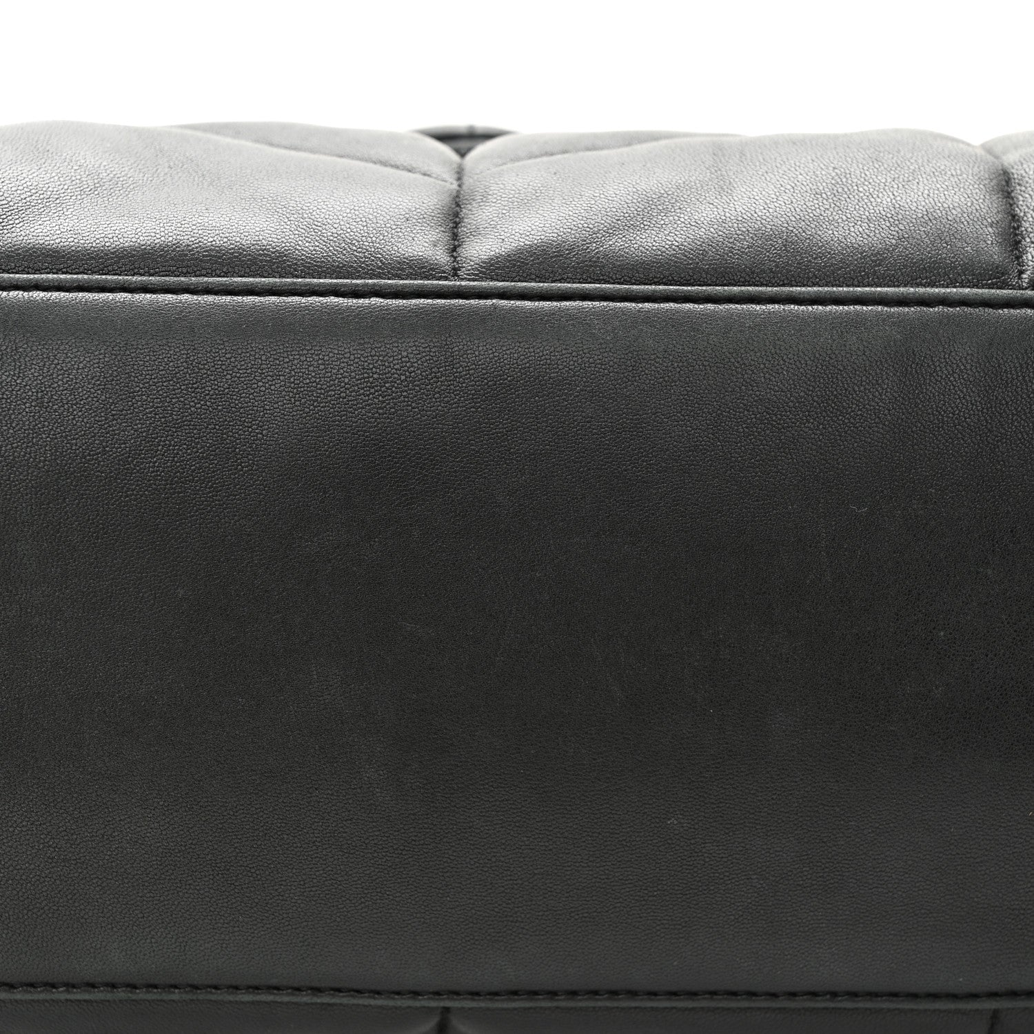 Saint Laurent Lambskin Quilted Medium Loulou Puffer Monogram Chain Satchel Black 13 of 15