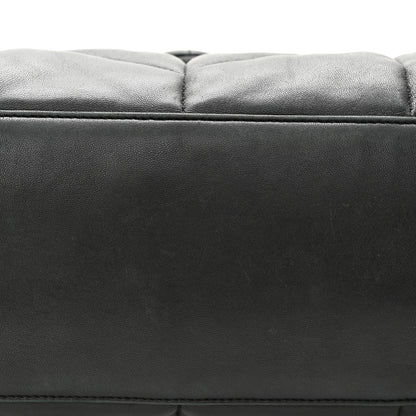 Saint Laurent Lambskin Quilted Medium Loulou Puffer Monogram Chain Satchel Black 13 of 15