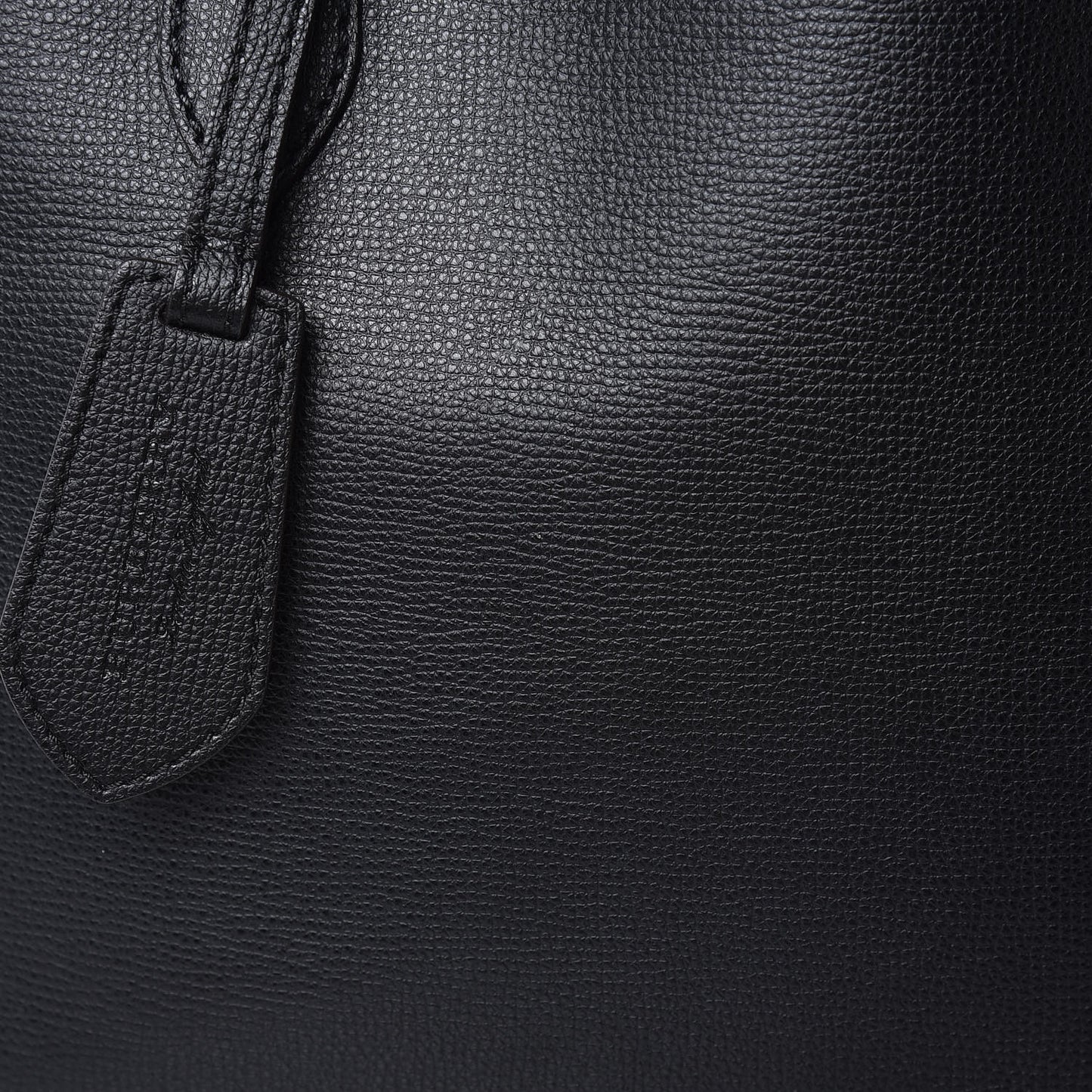 Grainy Calfskin Haymarket Check Medium Reversible Tote Black