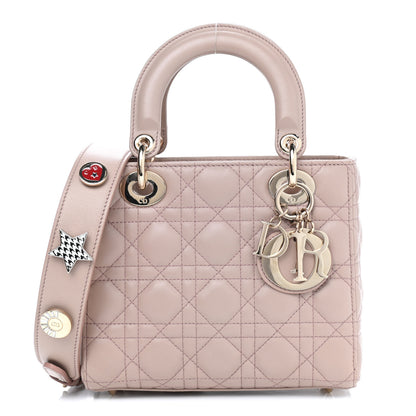 Christian Dior Lambskin Cannage Small Lucky Badges My Lady Dior Taupe 1 of 11