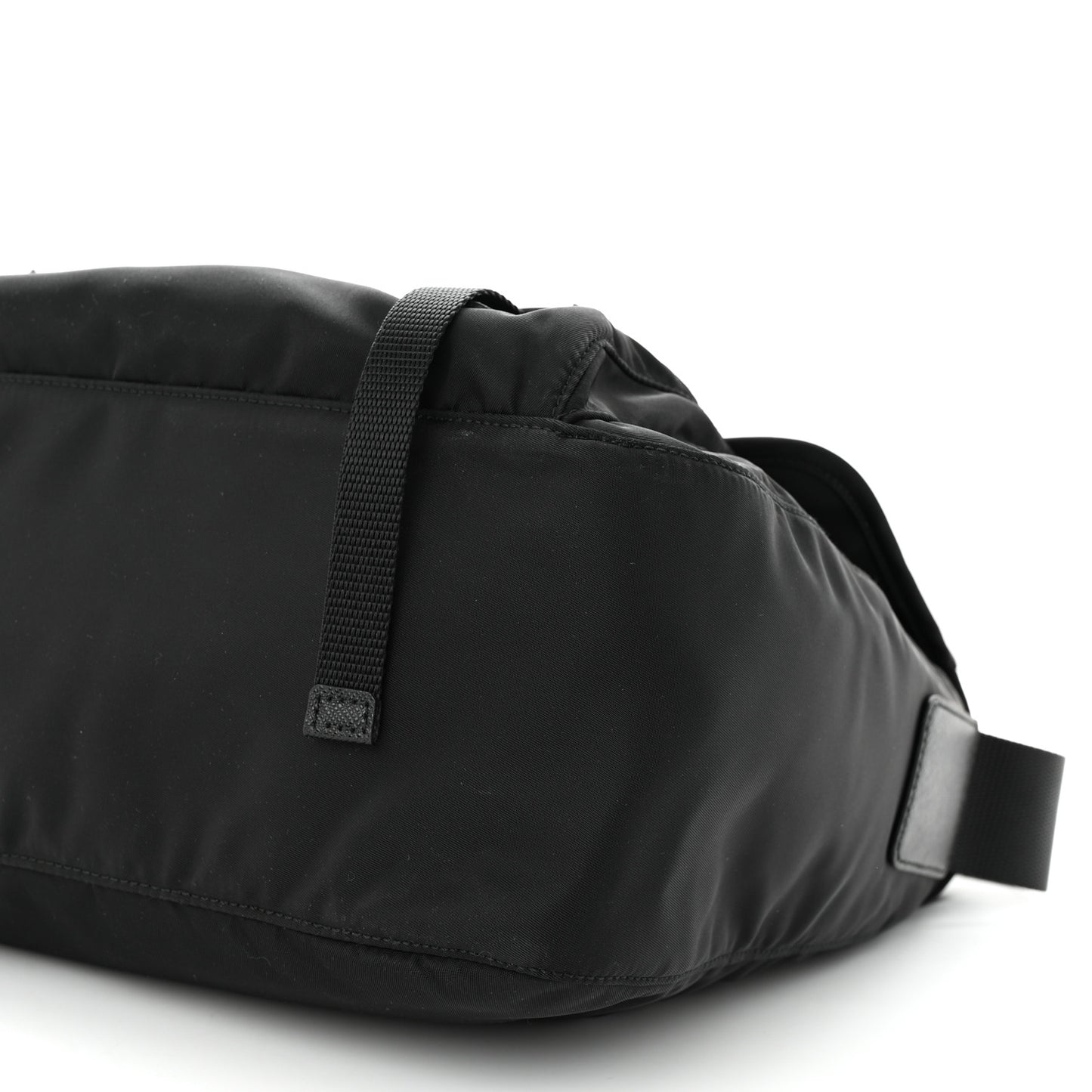 Nylon Vela Double Snap Buckle Messenger Bag Black
