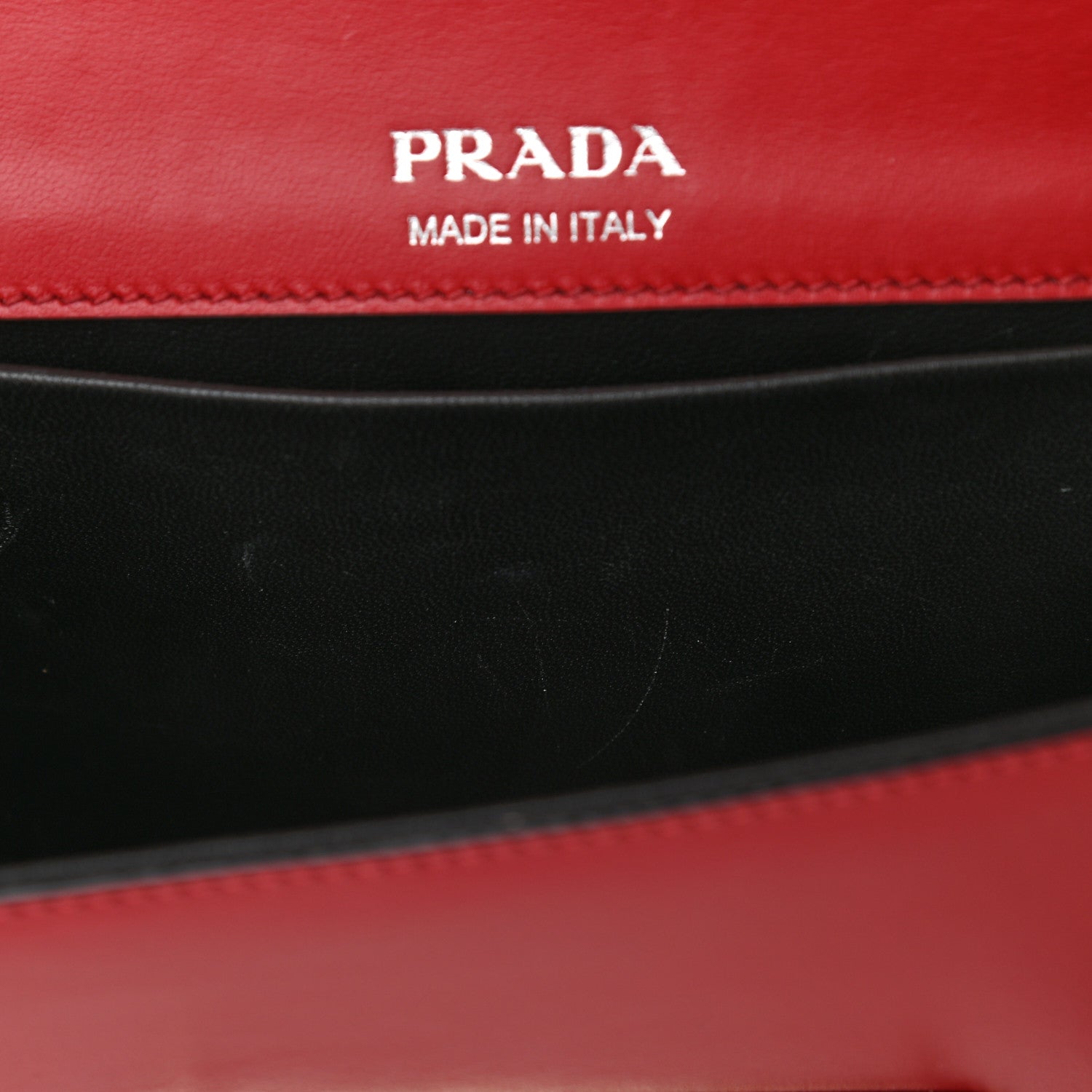 Prada City Calfskin Sidonie Shoulder Bag Rosso Black 10 of 10