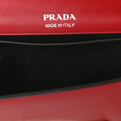 Prada City Calfskin Sidonie Shoulder Bag Rosso Black 10 of 10