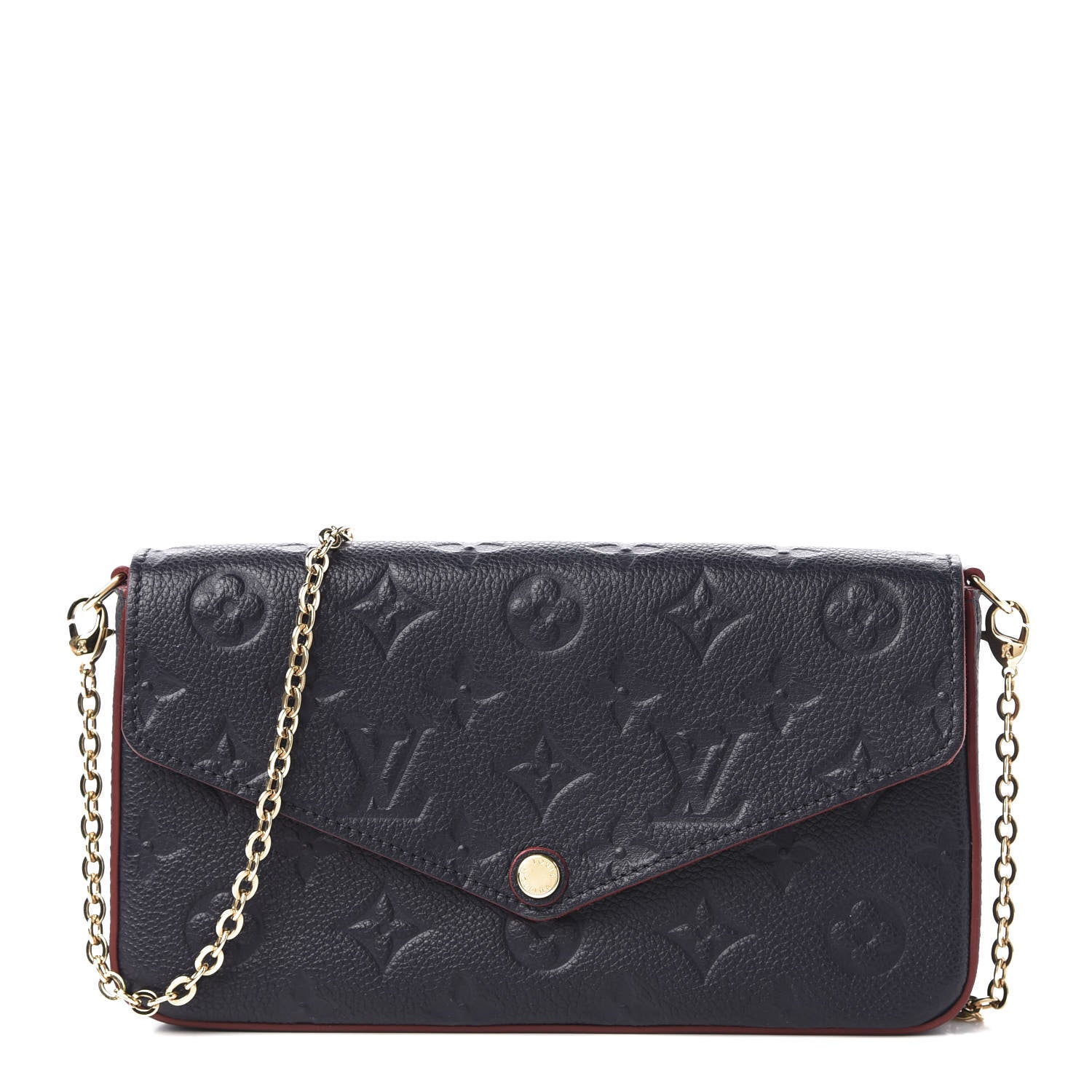 Louis Vuitton Empreinte Pochette Felicie Chain Wallet Marine Rouge 1 of 12