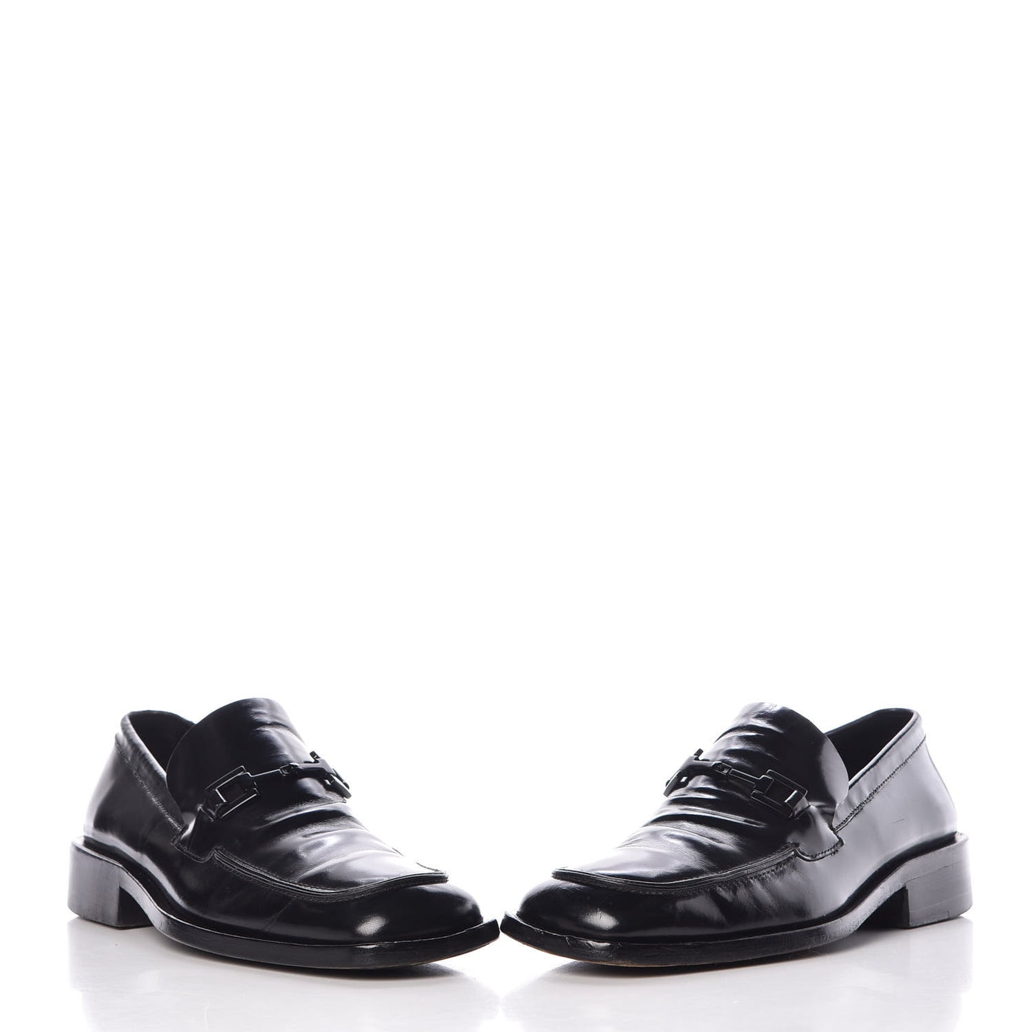 Calfskin Mens Horsebit Loafers 7.5 Black