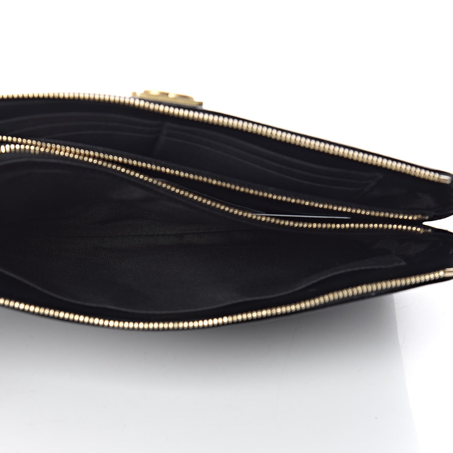 Caviar Quilted Small Zipped Boy Pouch Black