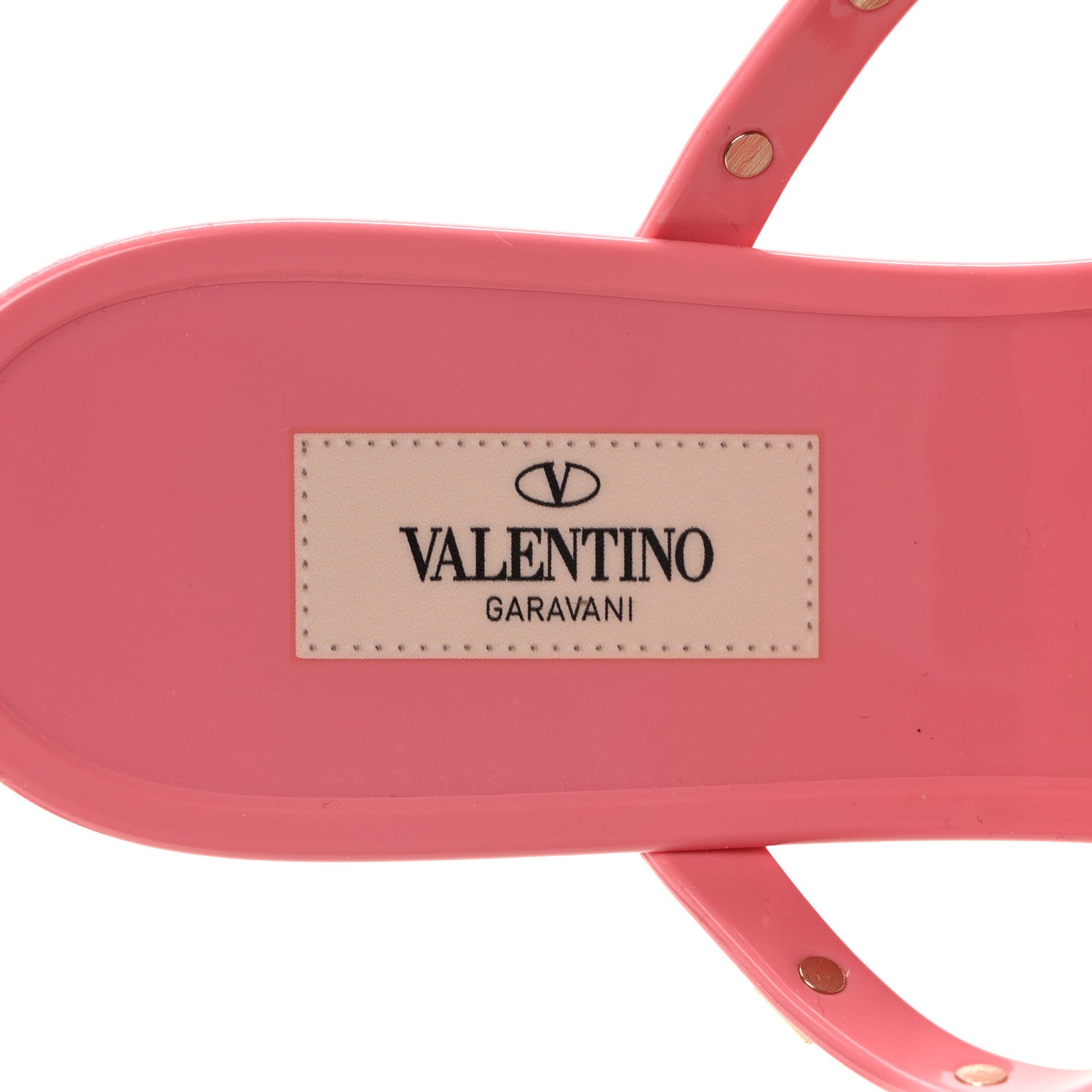 Valentino Garavani PVC Jelly Rockstud Caged Flat Thong Sandals 39 Dawn Pink 6 of 8