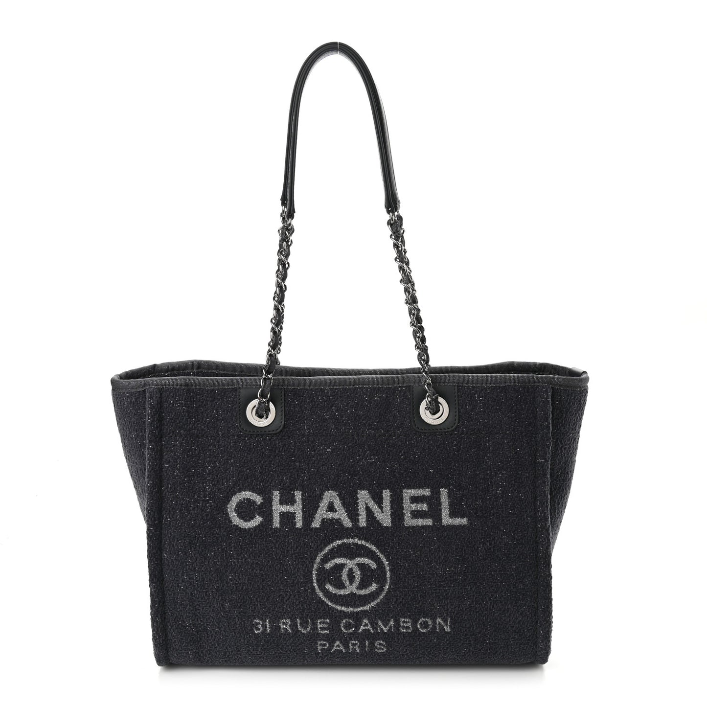 Lurex Boucle Small Deauville Tote Gray