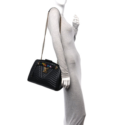 Louis Vuitton Calfskin New Wave Chain Tote Black 2 of 9