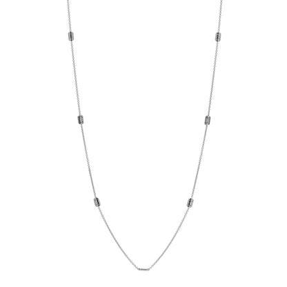 Bulgari 18K White Gold Parentesi Station Necklace 36" 1 of 5