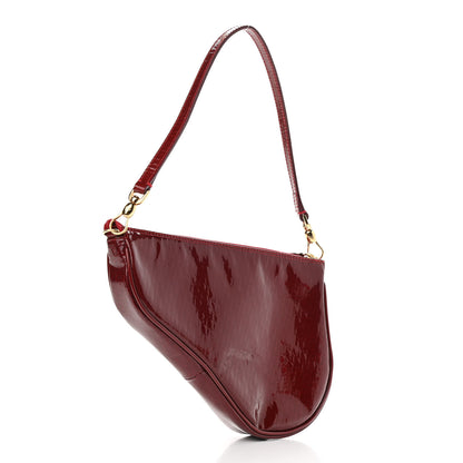 Christian Dior Patent Monogram Mini Saddle Pochette Red 3 of 12