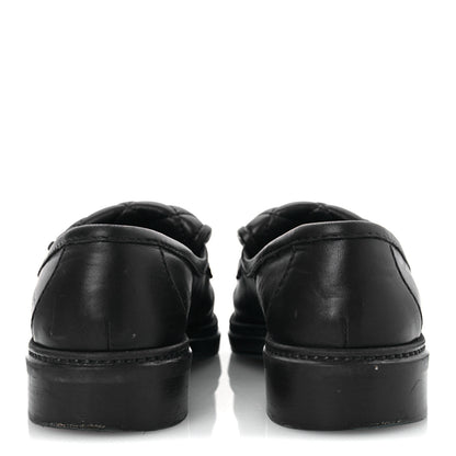 Chanel Lambskin Quilted CC Turnlock Loafers 37 Navy 6 of 18