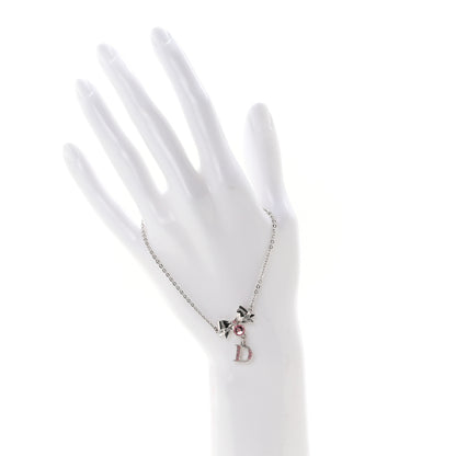 Christian Dior Crystal Bow D Bracelet Silver Pink 2 of 4