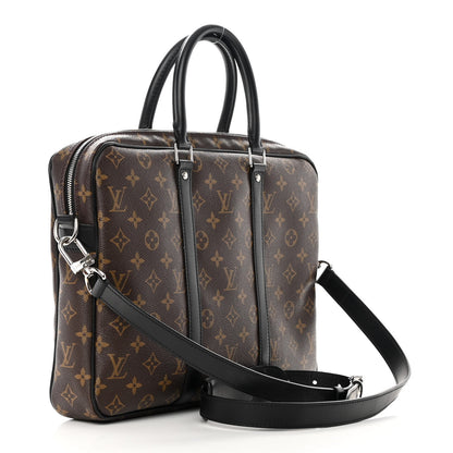 Louis Vuitton Monogram Macassar Porte-Documents Voyage PM 3 of 13