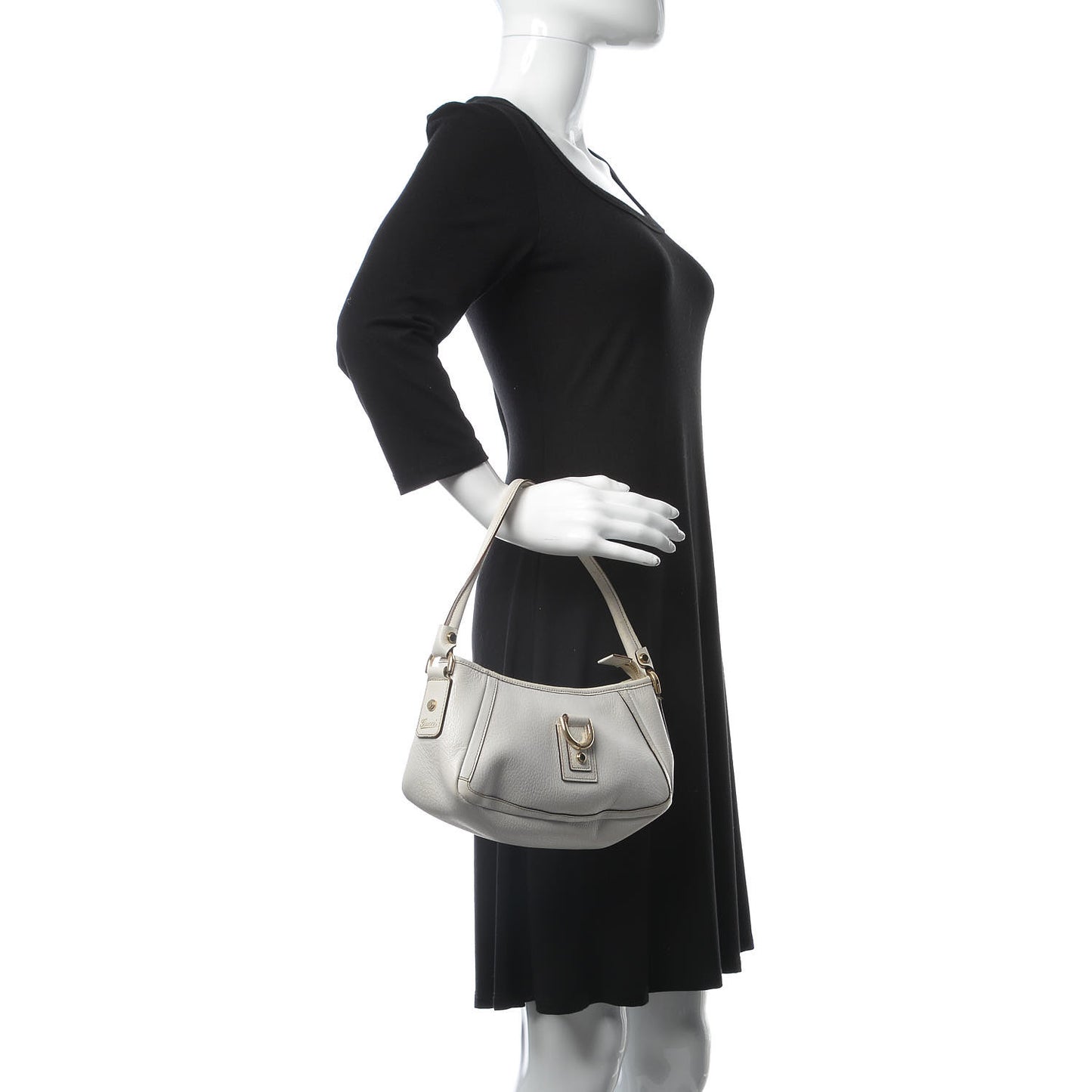 Calfskin D Ring Abbey Pochette White