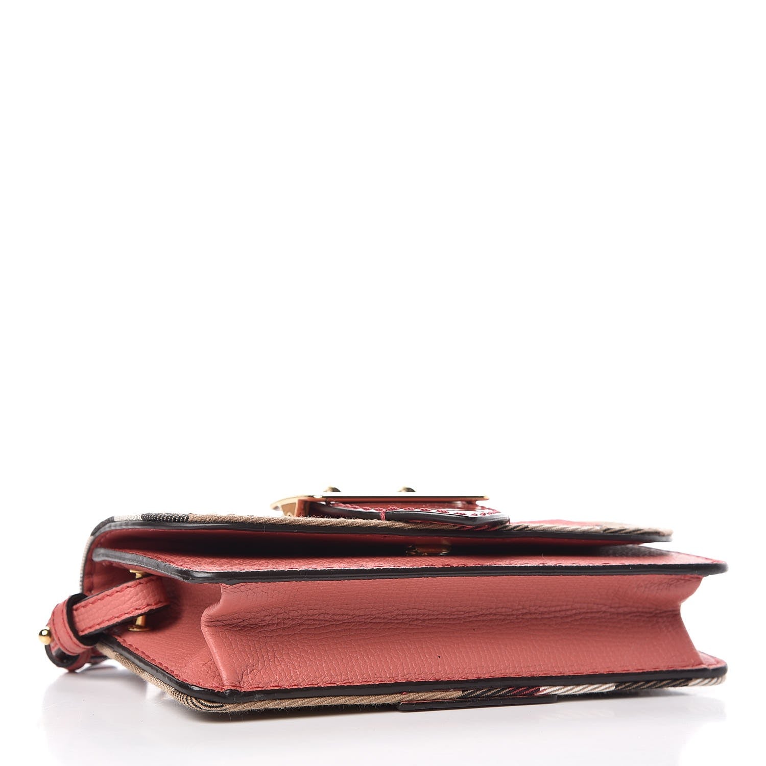 Burberry House Check Calfskin Mini Buckle Phone Bag Rose Pink 4 of 9