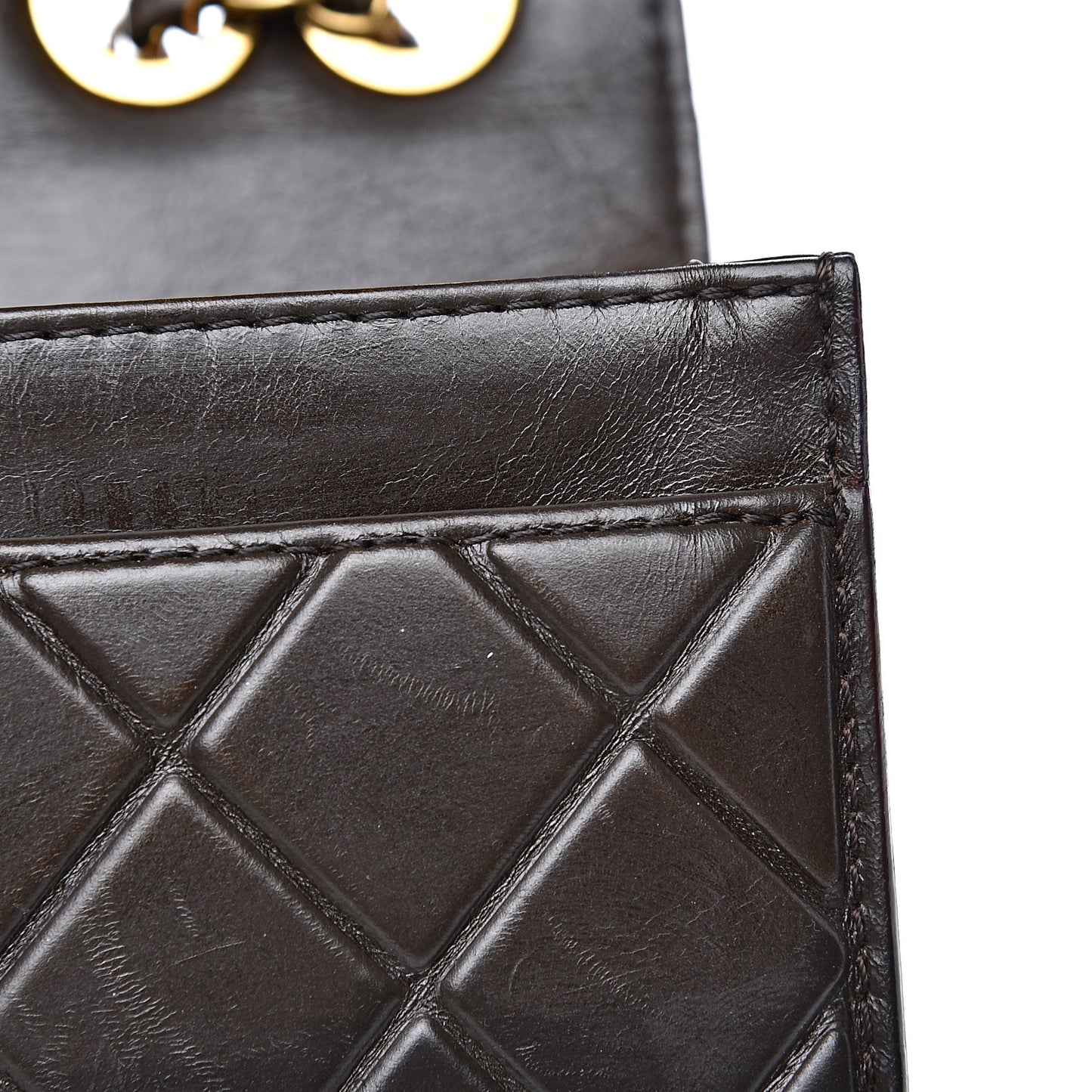Calfskin Embossed Medium Flap Brown