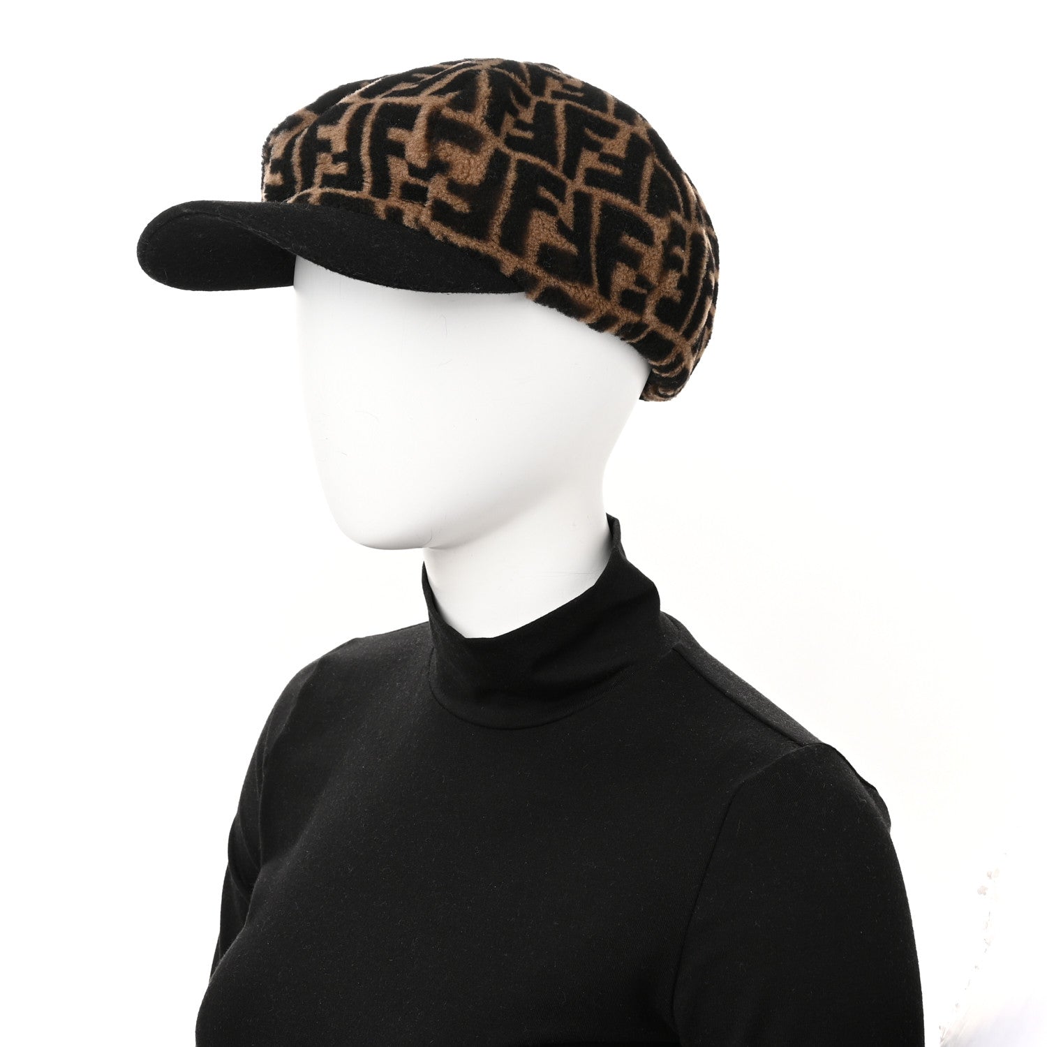 Fendi Sheepskin FF Cap Hat M Tobacco 2 of 10