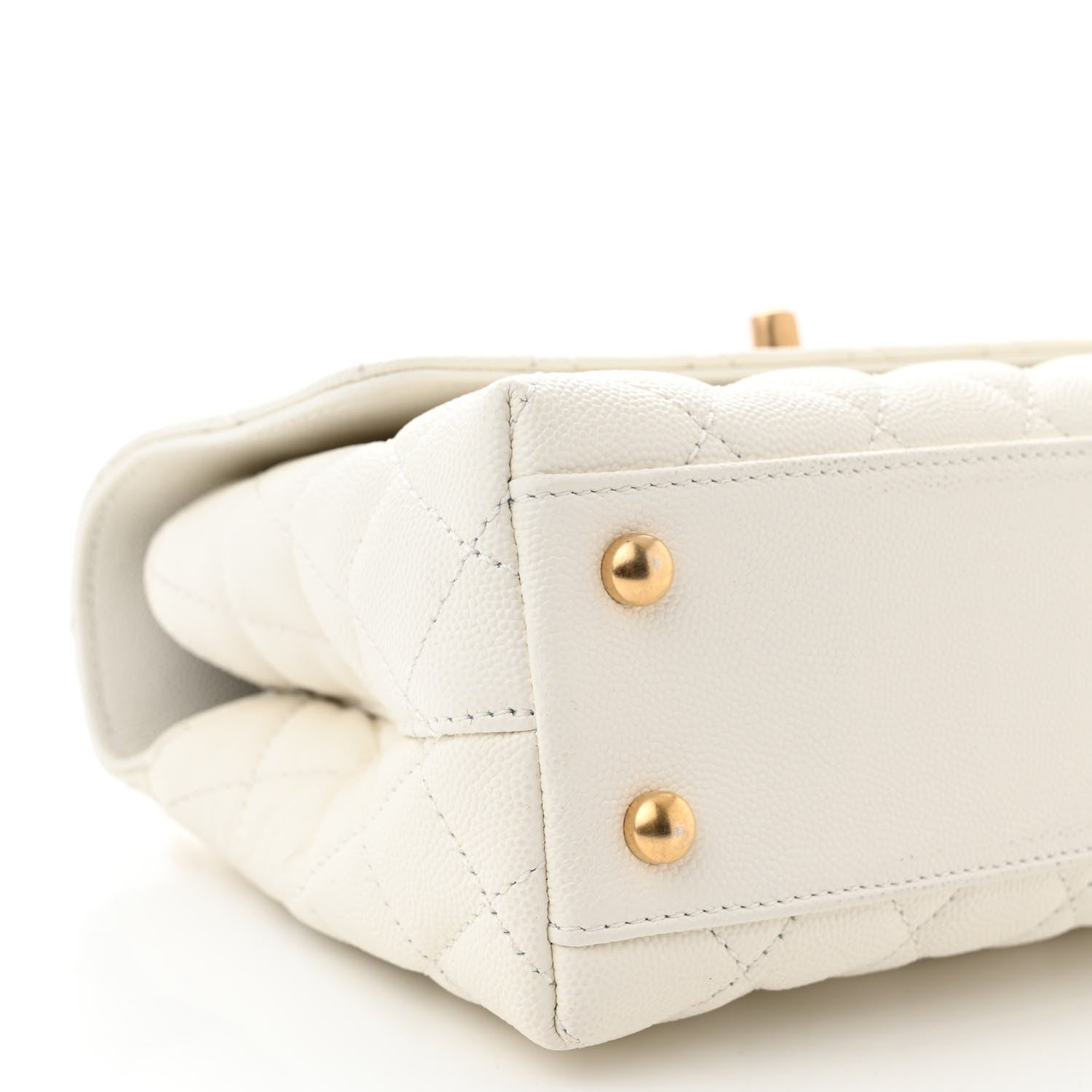 Chanel Caviar Quilted Mini Coco Chain Handle Flap White 9 of 11