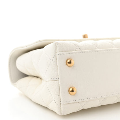 Chanel Caviar Quilted Mini Coco Chain Handle Flap White 9 of 11