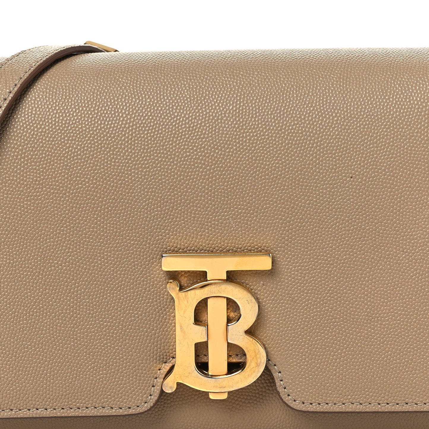 Grained Calfskin Small TB Bag Oat Beige