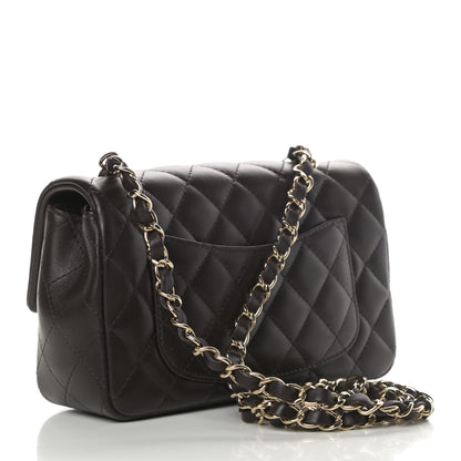 Chanel Lambskin Quilted Mini Rectangular Flap Dark Brown 3 of 11