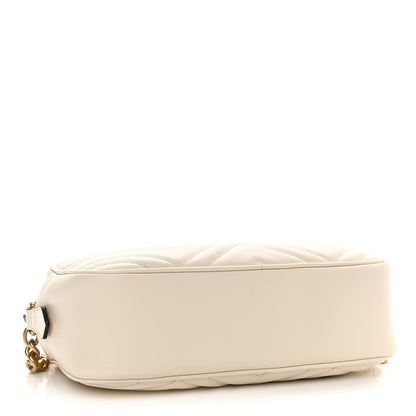 Gucci Calfskin Matelasse Small GG Marmont Chain Shoulder Bag White 4 of 10