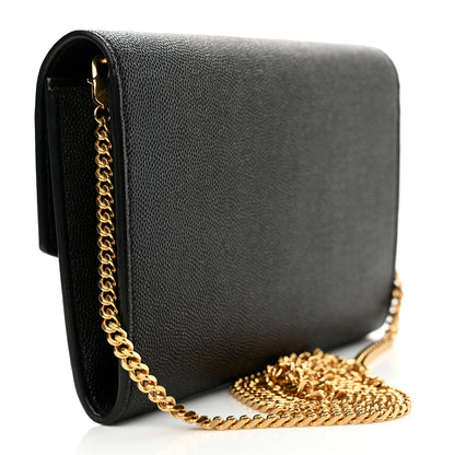 Saint Laurent Grain de Poudre Uptown Chain Wallet Black 4 of 12