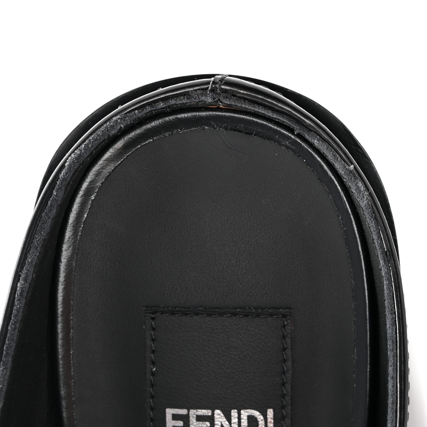 Fendi Vitello Abrasivato FF Cut Mules 39.5 Black 8 of 11