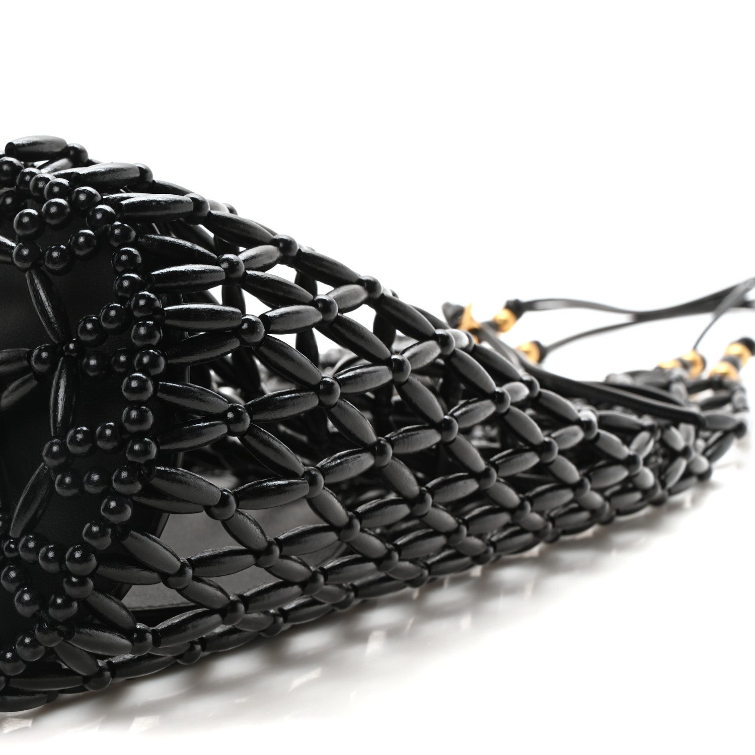 Saint Laurent Wood Beaded Hobo Bag Black 9 of 9