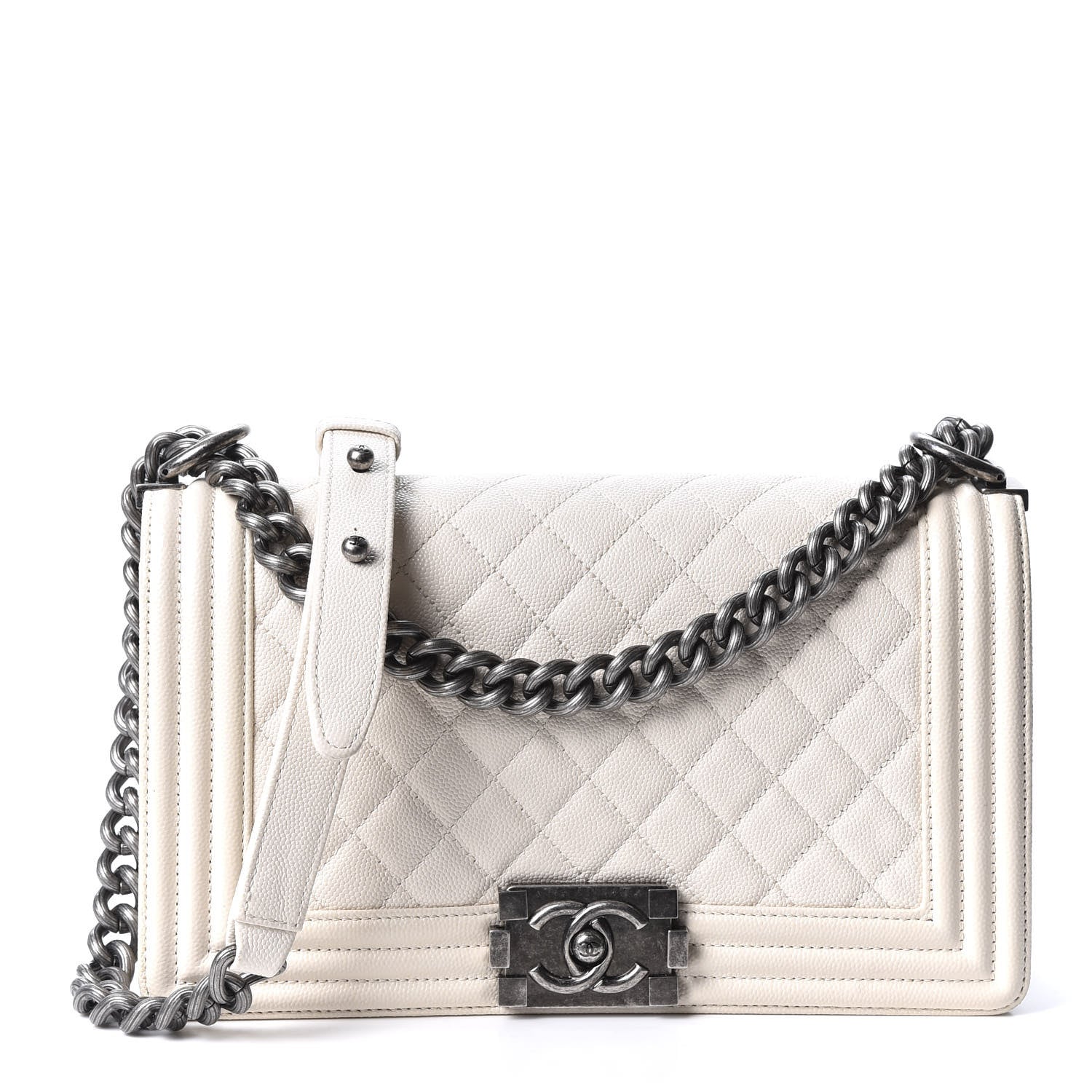Chanel Caviar Quilted Medium Boy Flap Ivory 1 of 10