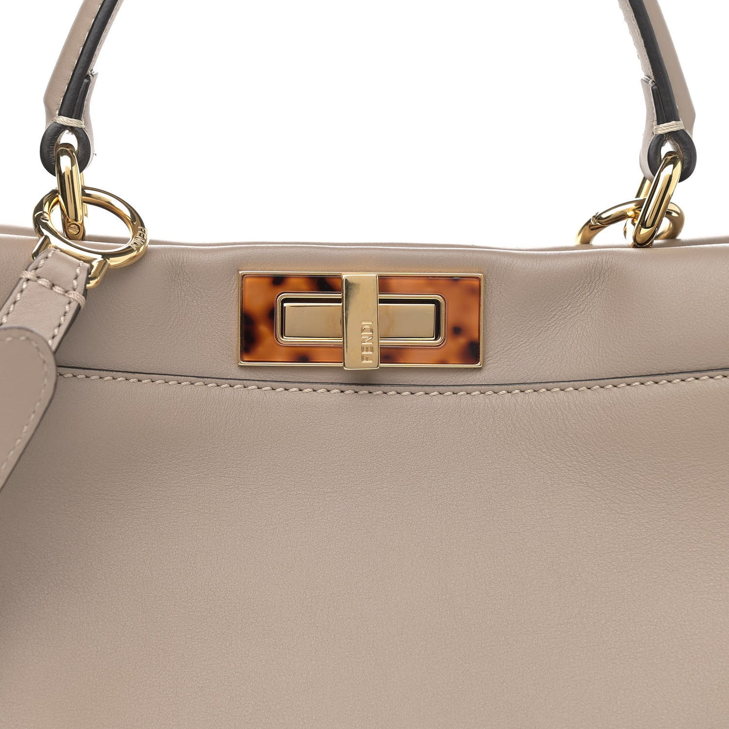 Vitello Seta Plexiglass Tortoise Medium Peekaboo Iconic Satchel Tortora
