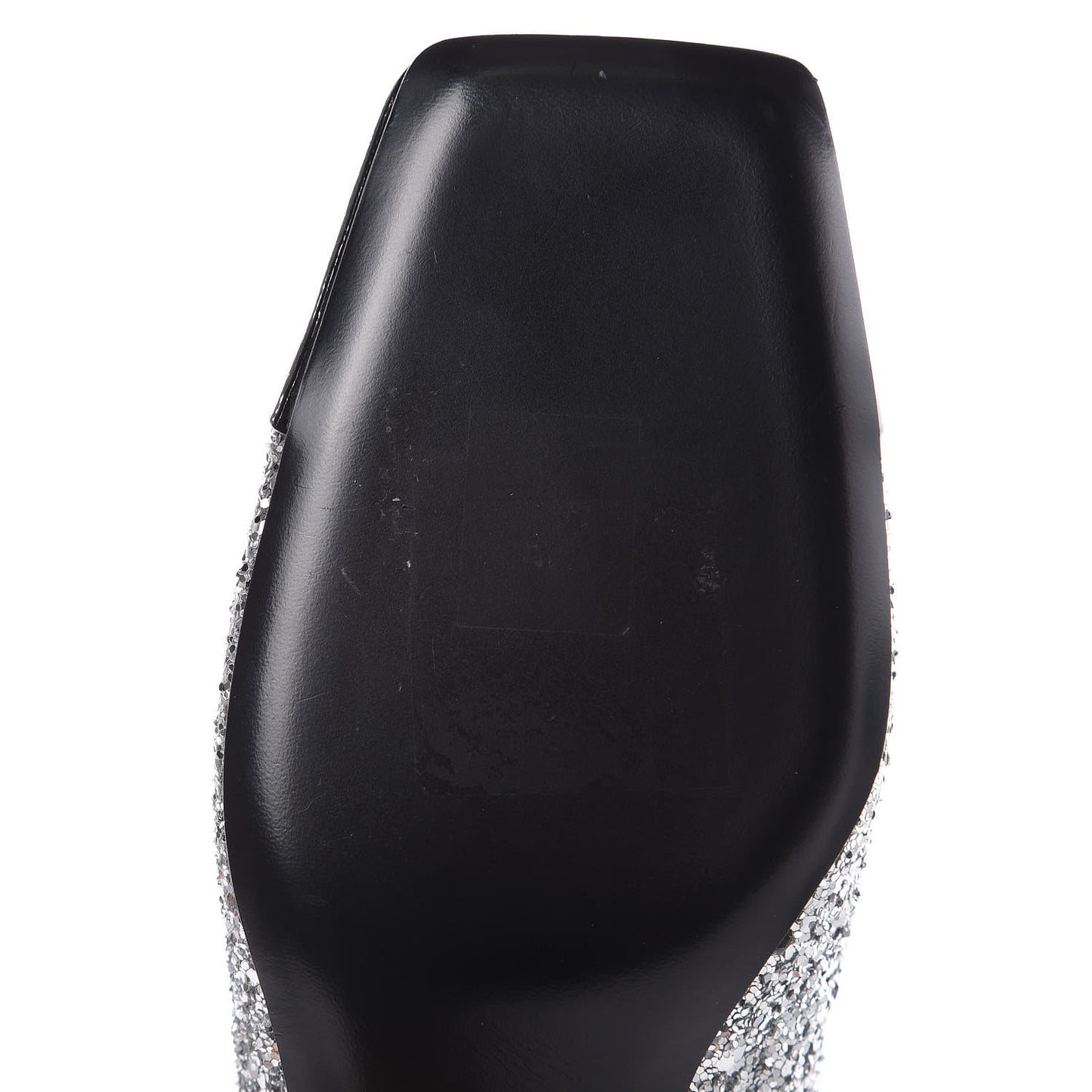Glitter Patent Cap Toe Short Boots 38 Silver