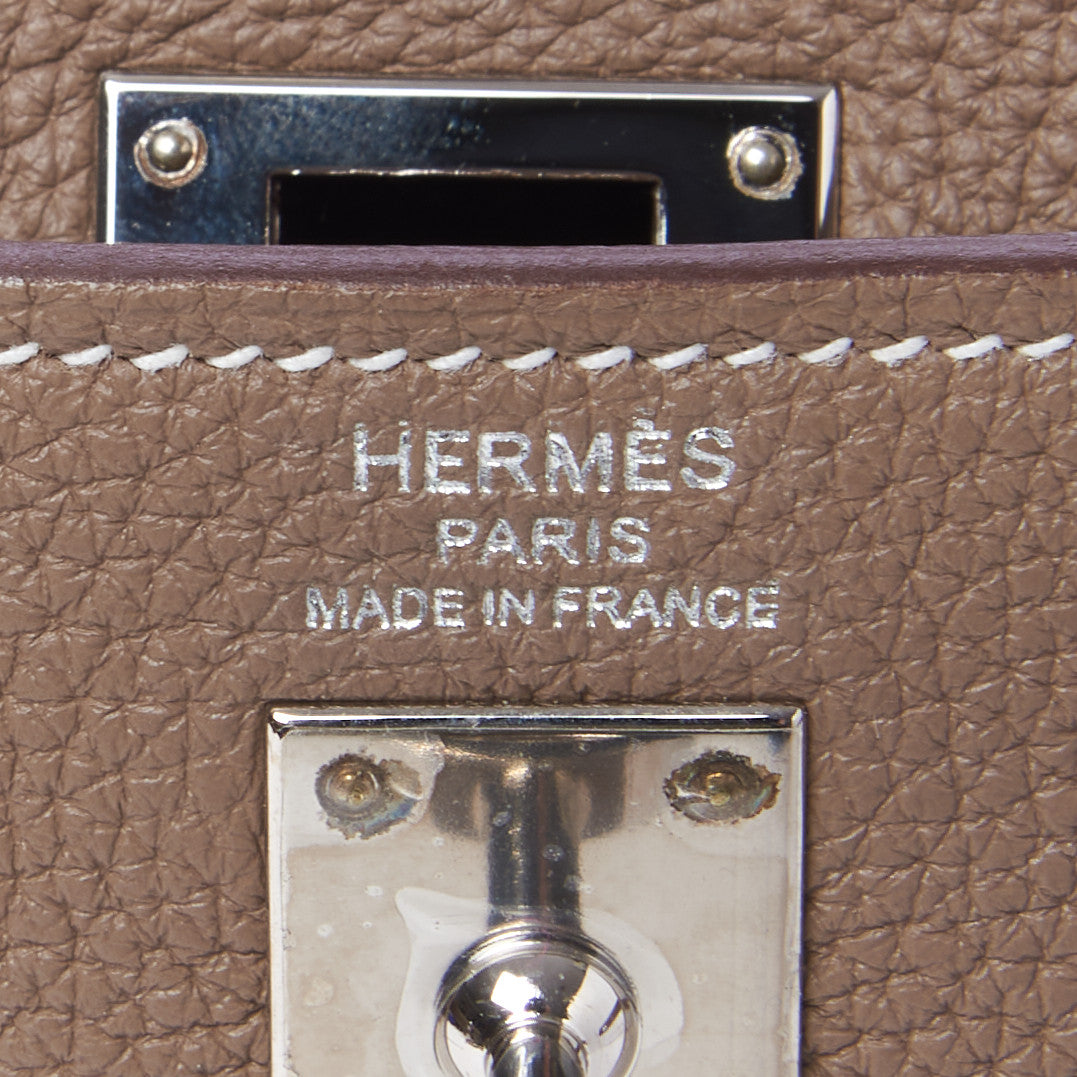 Hermes Togo Kelly Retourne 25 Etoupe 18 of 33