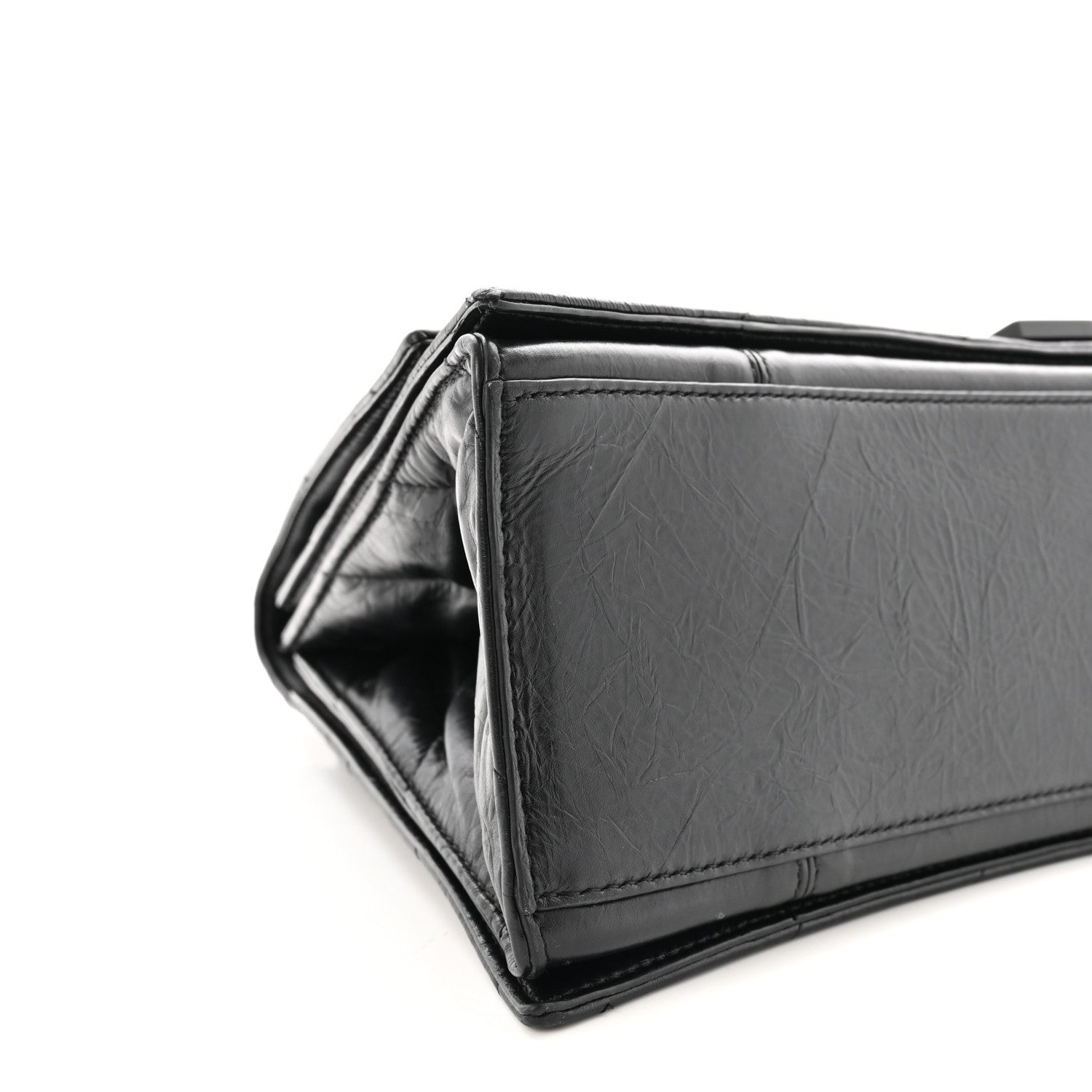 Balenciaga Crushed Calfskin Quilted Matte Black Hardware Medium Crush Chain Bag Black 8 of 9