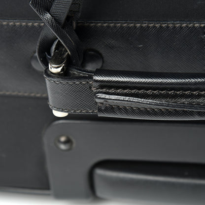 Prada Tessuto Nylon Saffiano Trolley Luggage Black 30 of 32