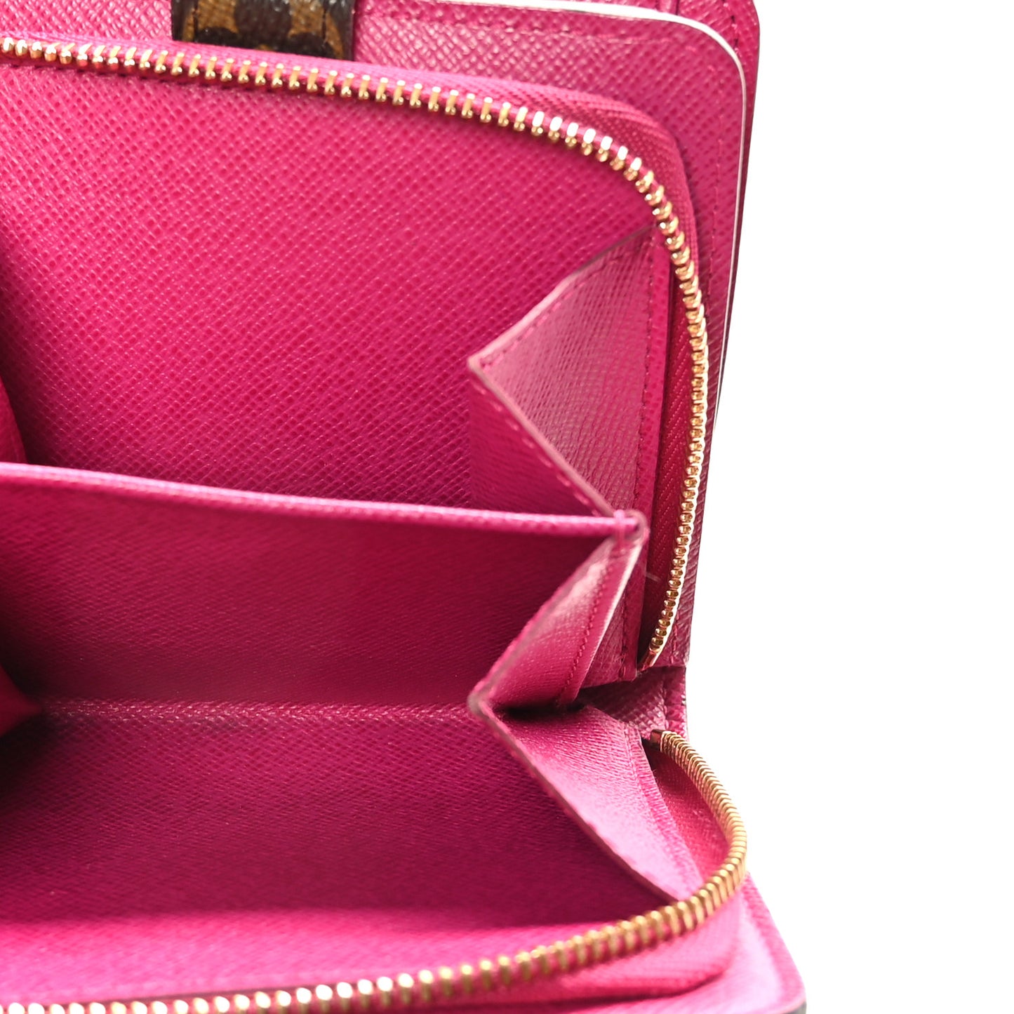 Monogram Perforated Compact Zipped Wallet Fuchsia